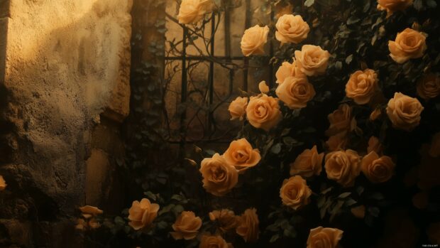 Yellow roses 4K wallpaper.