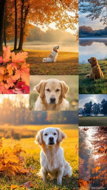 wallpaper of aesthetic dogs enjoying nature.