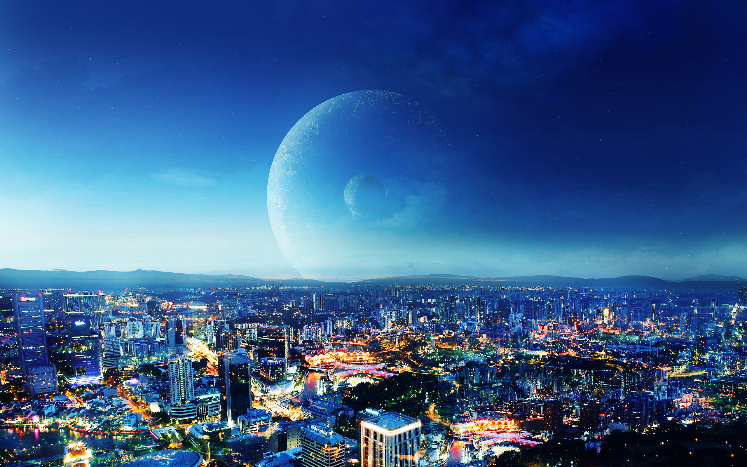 City With Stars At Night Background, Pictures Of Cities At Night Background  Image And Wallpaper for Free Download