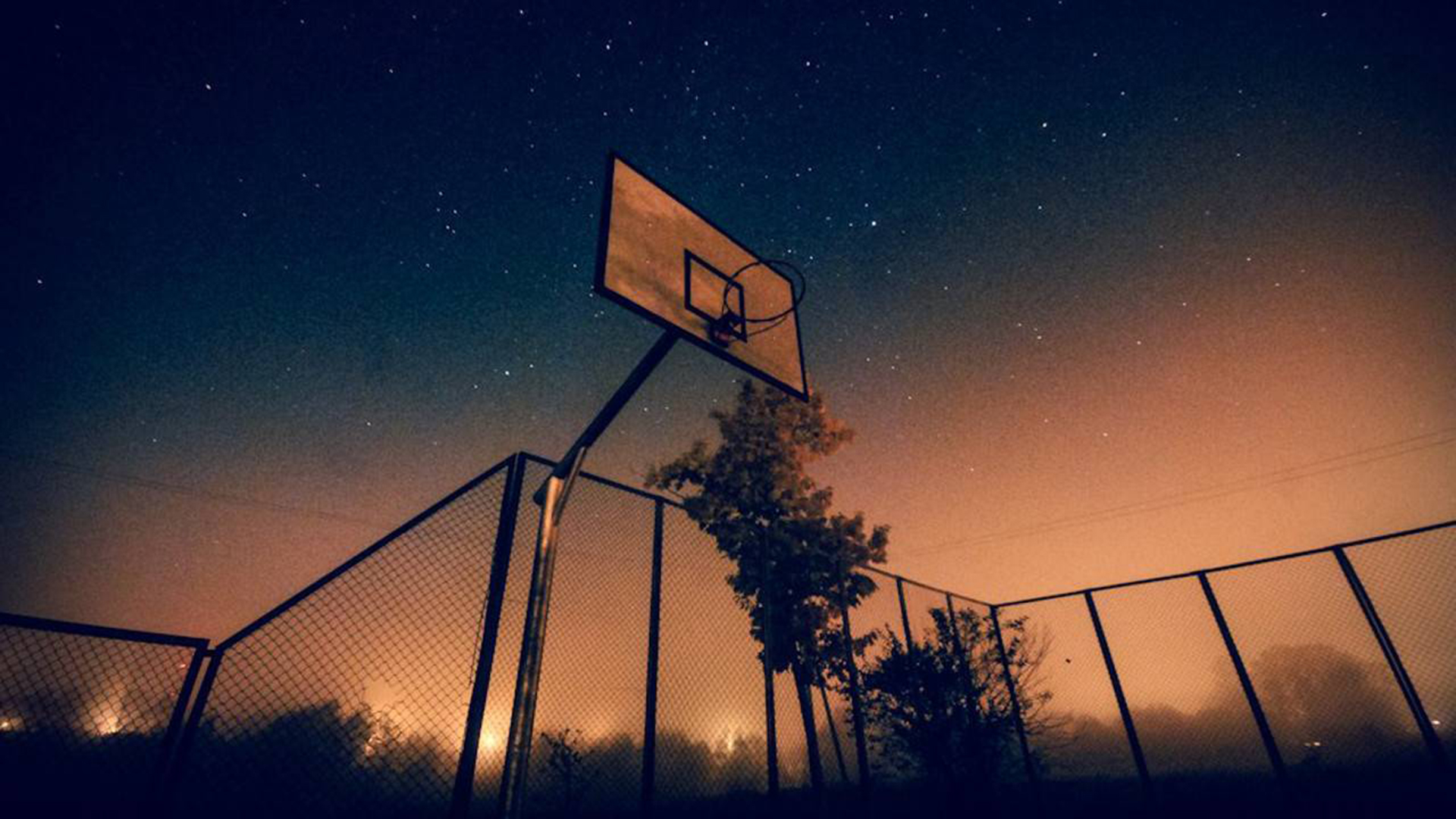 Full moon Wallpaper 4K Basketball ring Night sky 3355