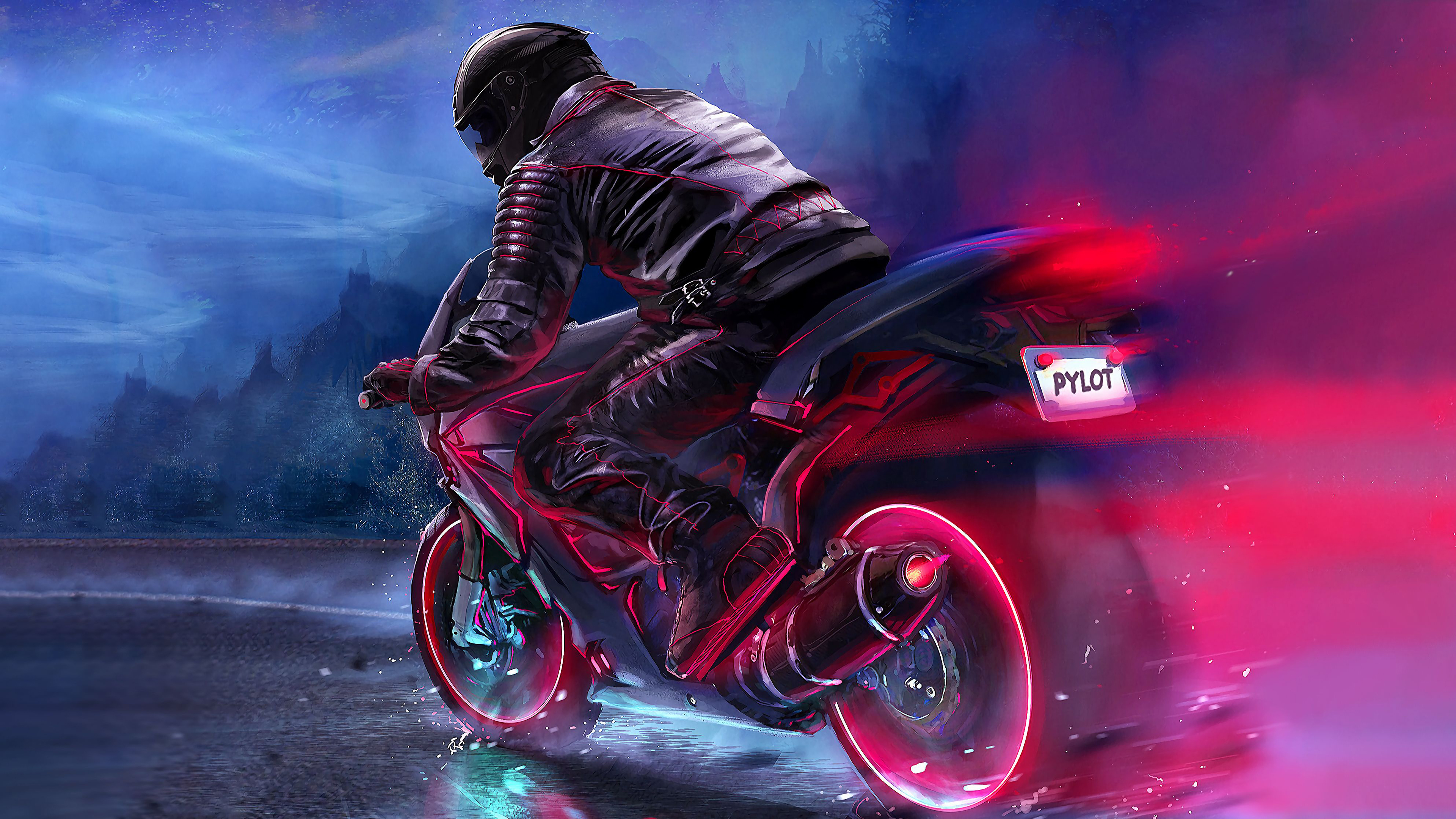 Biker On Road Lights 4k HD Bikes 4k Wallpapers Images Backgrounds  Photos and Pictures