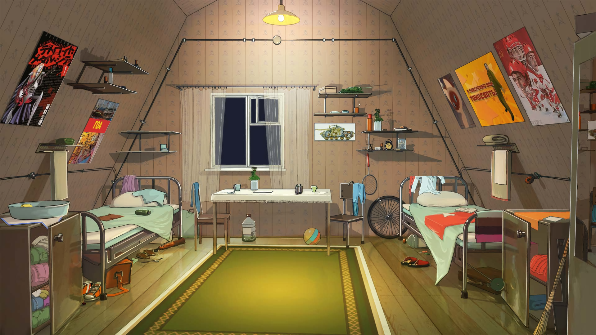 anime room wallpaper,blue,room,architecture,screenshot,animation (#465167)  - WallpaperUse