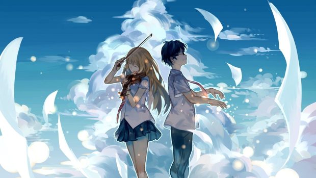 Aesthetic Anime Desktop Wallpaper Sky Couple.
