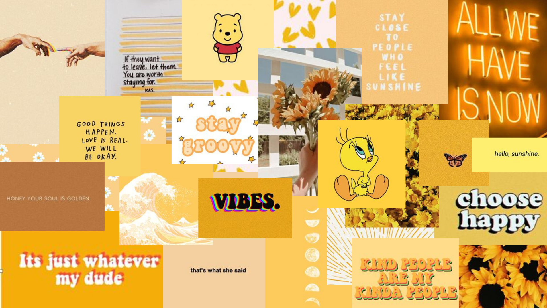 Buy Yellow Aesthetic Wallpaper Collage Online In India  Etsy India