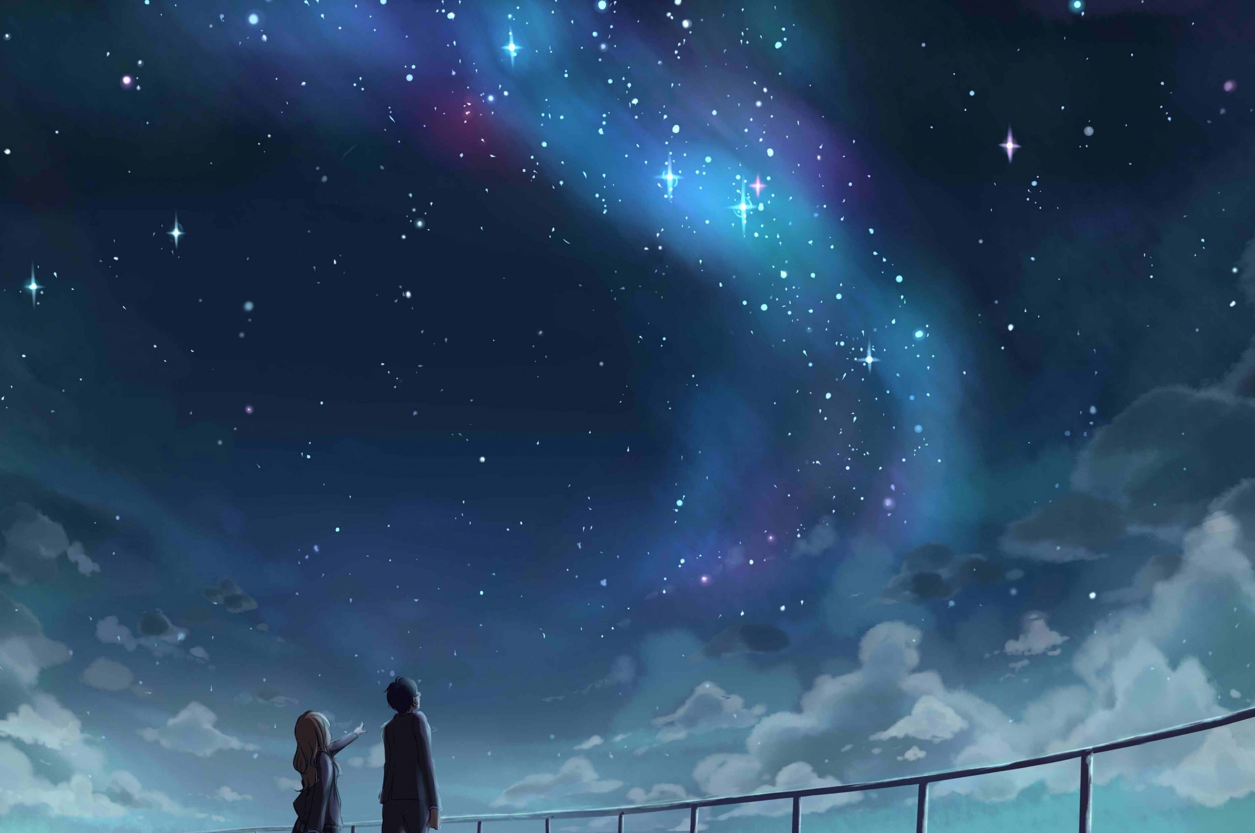 HD wallpaper sky anime beautiful girl nature atmosphere darkness  night  Wallpaper Flare