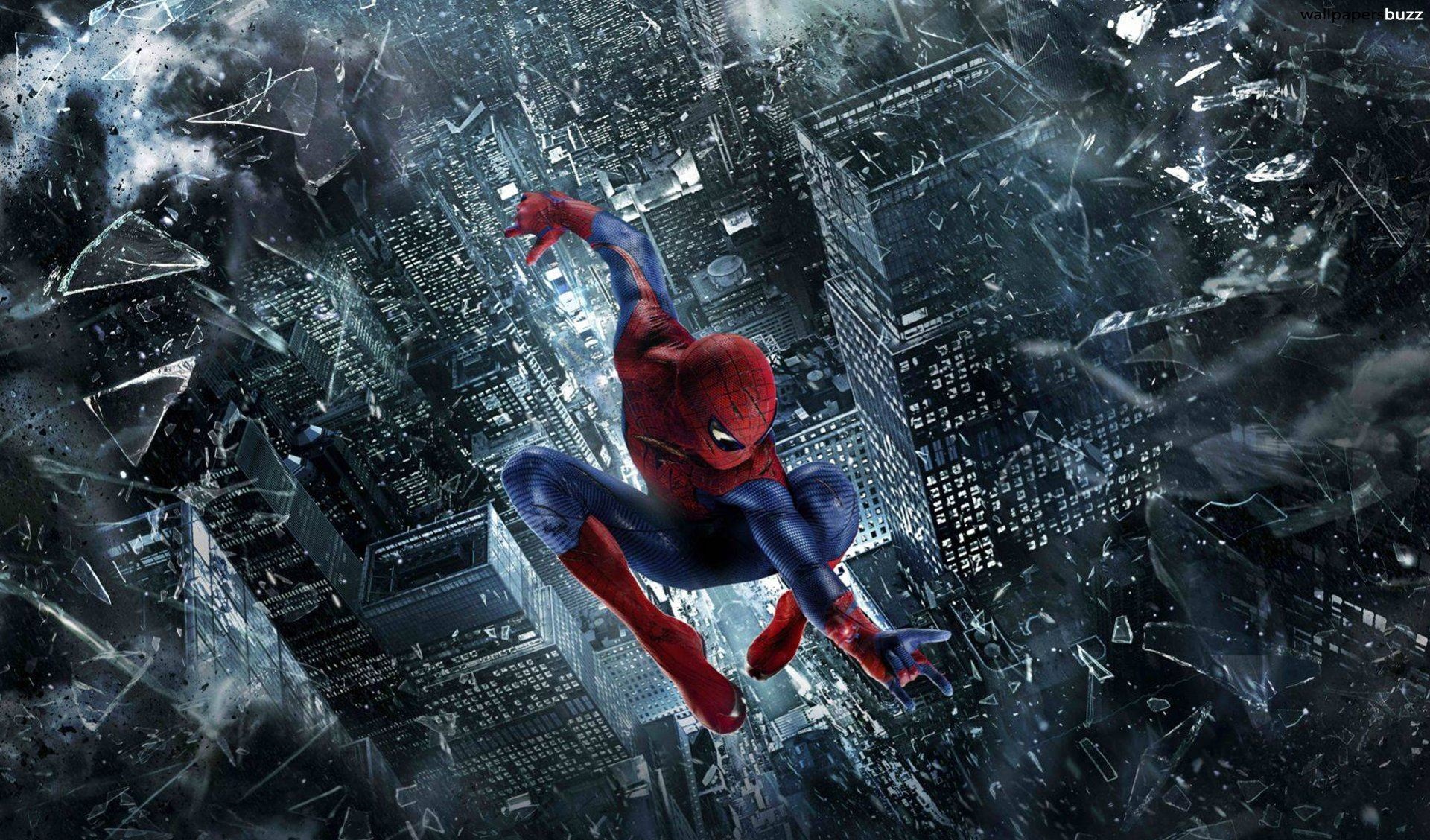 Download The Amazing SpiderMan Soaring Through the City Wallpaper   Wallpaperscom