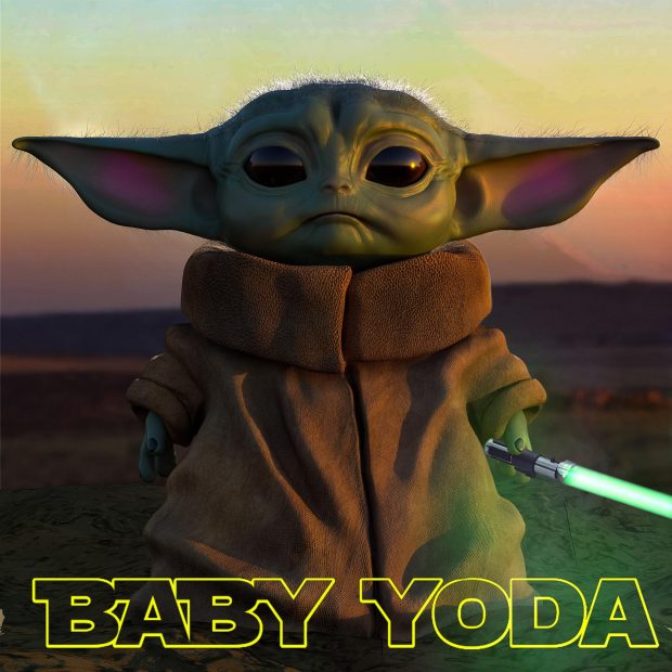 Funny Baby Yoda Background.