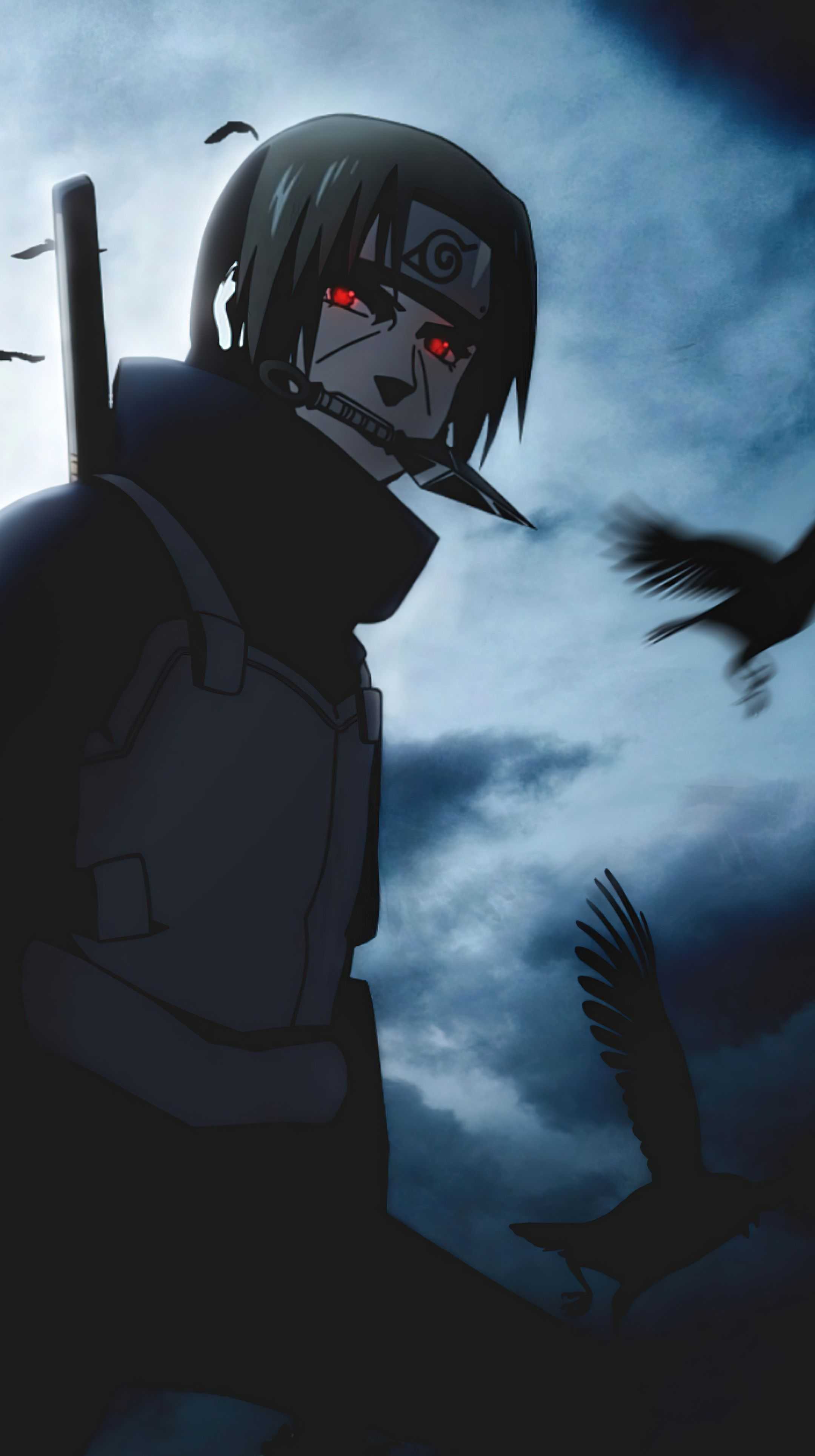 Made a pretty cool Itachi iPhone wallpaper today Feel free to use it   rNaruto