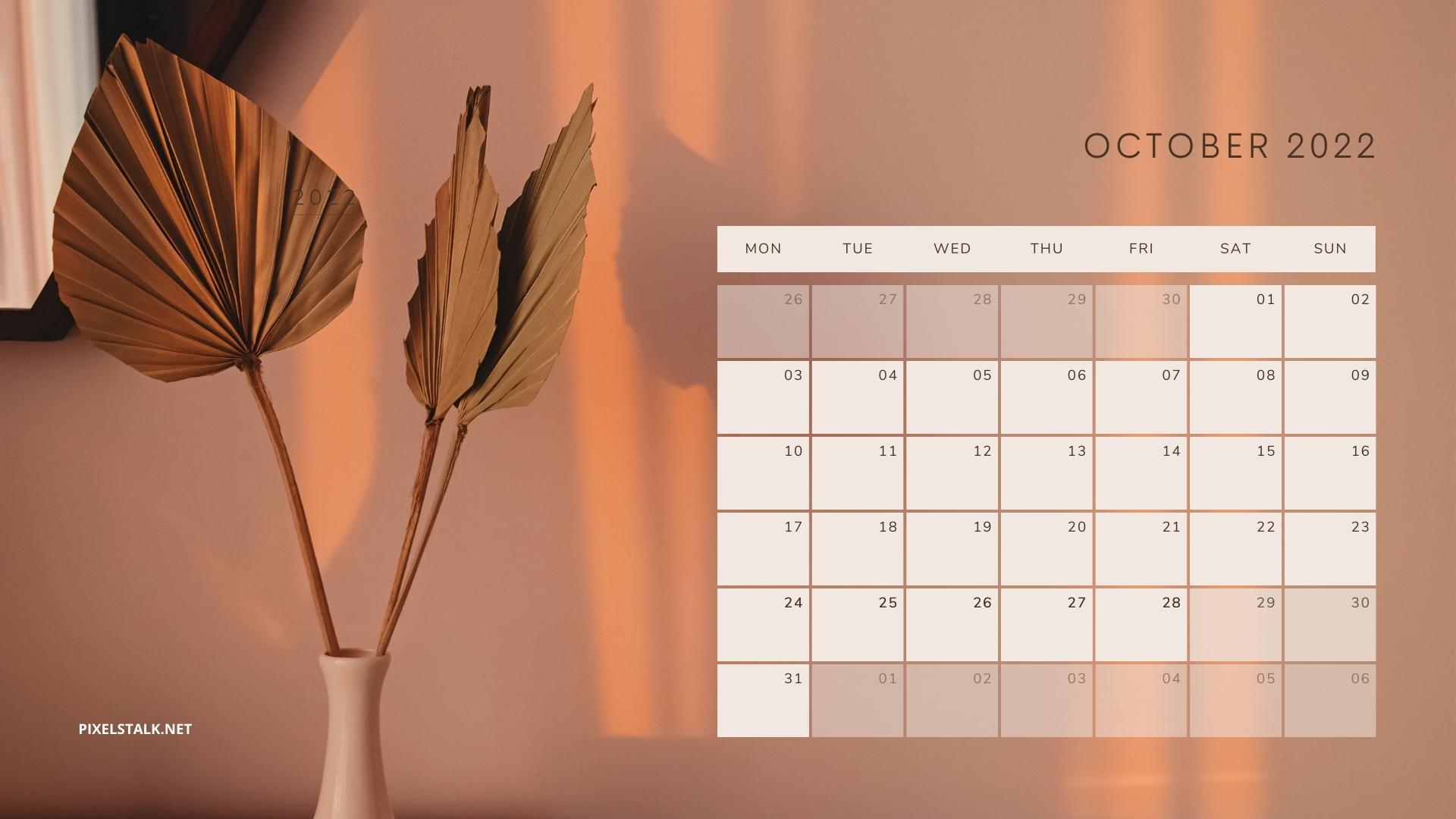 October 2017 calendar wallpaper for desktop background