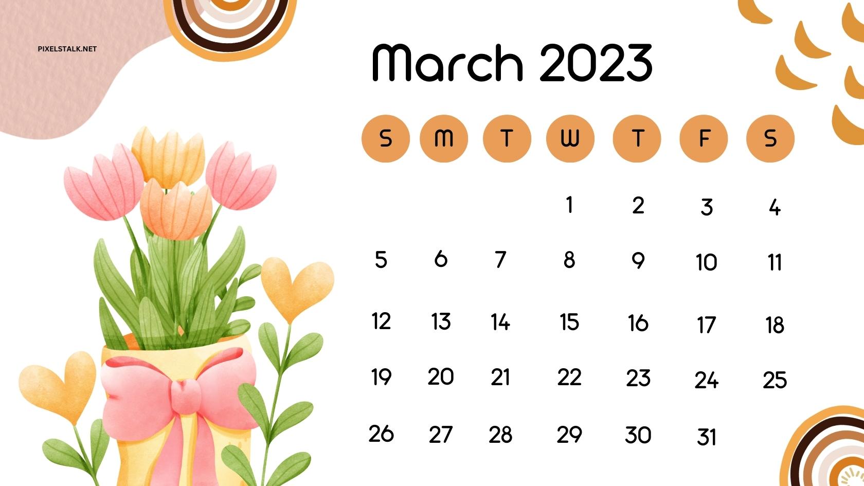March 2023 Calendar Background for Desktop  PixelsTalkNet