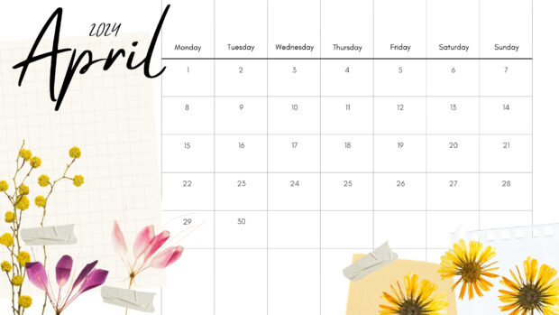 April 2024 Calendar Desktop Wallpapers Free Download