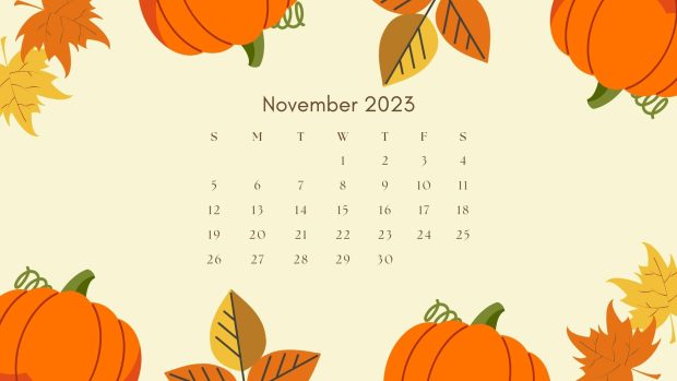 Cute November 2023 Calendar Wallpaper HD.