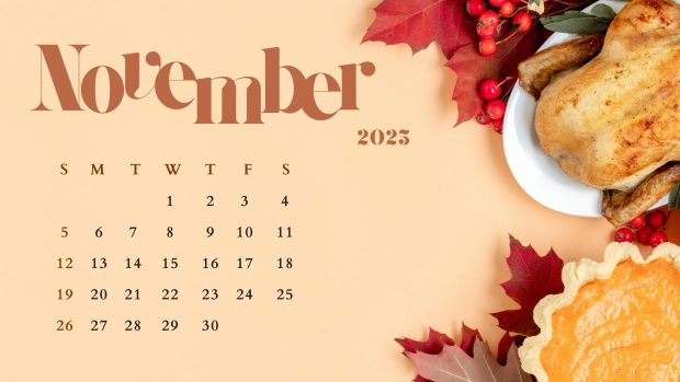 Free download November 2023 Calendar Wallpaper.