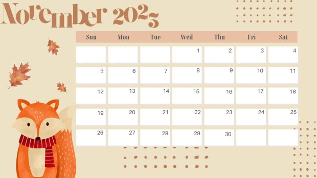 November 2023 Calendar Wide Screen Wallpaper.