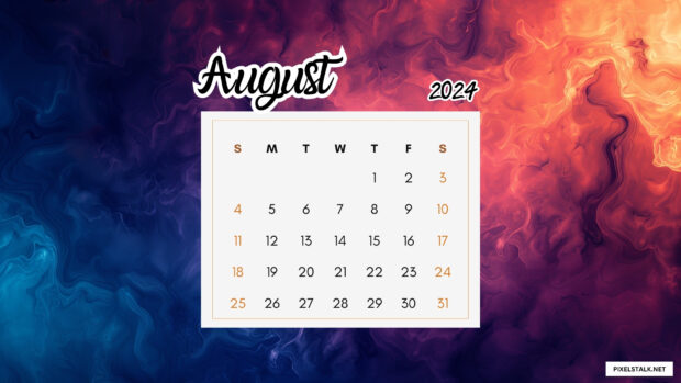 Abstract August 2024 Calendar Background.
