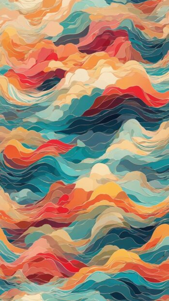 Abstract summer wallpaper with overlapping watercolor.