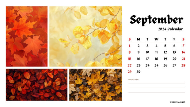 Aesthetic September 2024 Calendar Wallpaper HD.