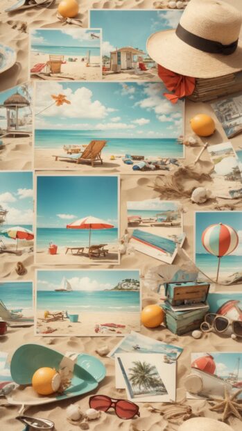 Aesthetic Summer Wallpaper with travel beachwear.