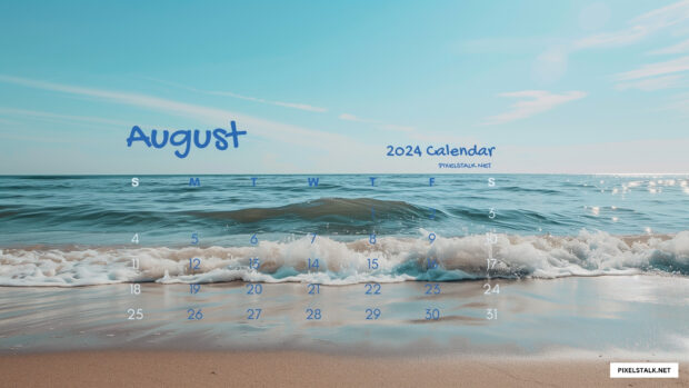 August 2024 Beach Wallpaper Free Download.