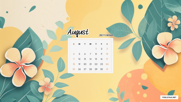 August 2024 Calendar Art Image.