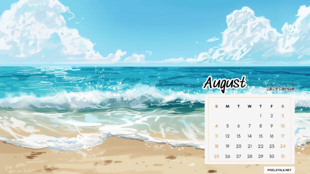 August 2024 Calendar Art Photo.