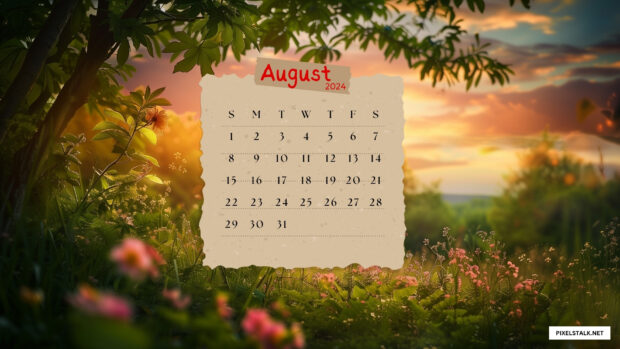 Awesome August 2024 Calendar Wallpaper HD.