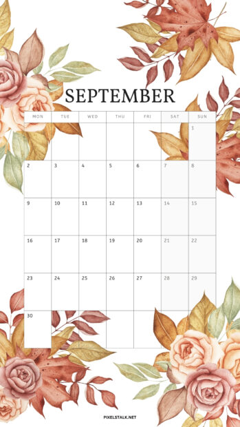 Awesome September 2024 Calendar iPhone Wallpaper HD.