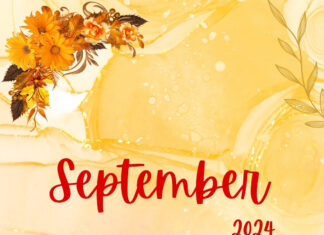 Beautiful Flowers September 2024 Calendar iPhone Wallpaper HD.