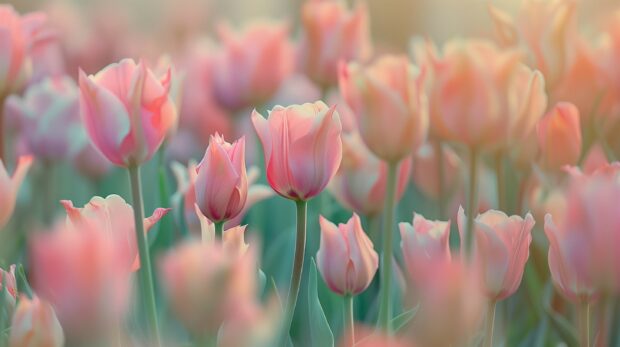 Beautiful Tulip flower field desktop wallpaper.