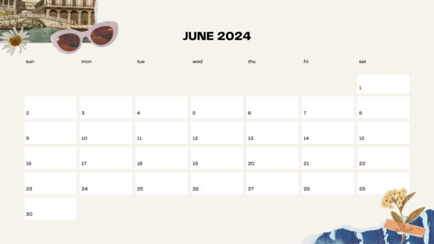 June 2024 Calendar Desktop Wallpapers HD Free Download