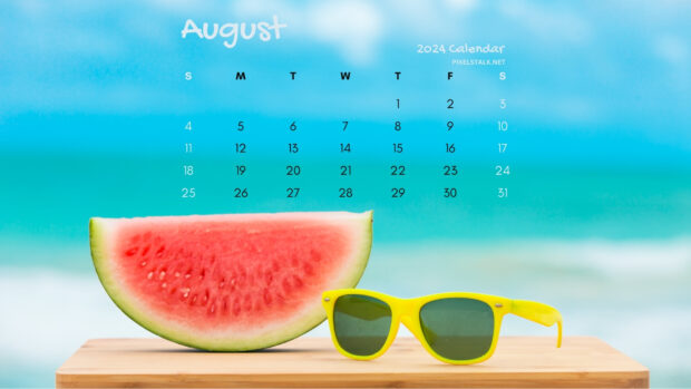Cool August 2024 Calendar Desktop Background.