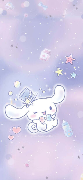 Cute Kawaii Cinnamoroll iPhone Wallpaper.