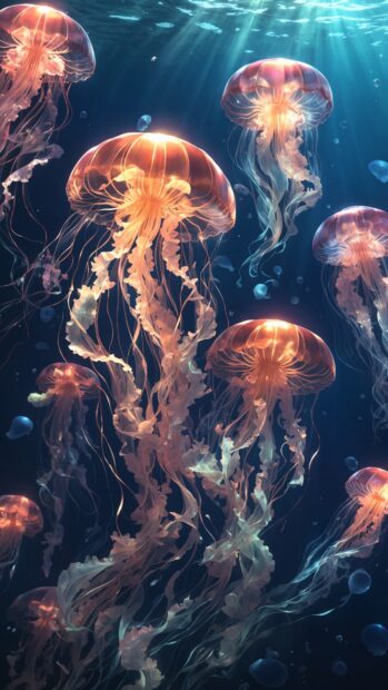 Ethereal summer wallpaper under the sea.
