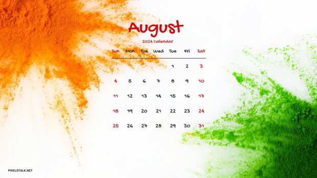 Free Download August 2024 Calendar Desktop Wallpaper.