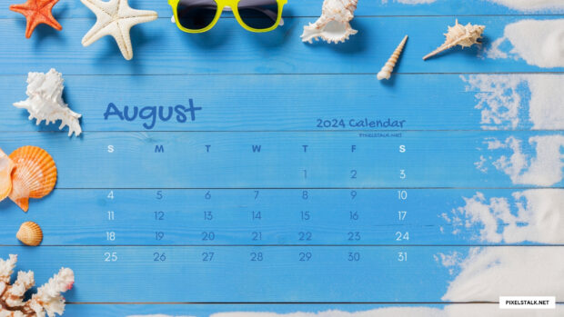Free Download August 2024 Calendar Wallpaper HD for Desktop.