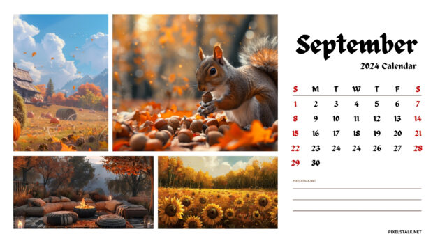 Free Download September 2024 Calendar Backgrounds HD  1080p.