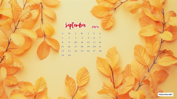 Free Download September 2024 Calendar Desktop Wallpaper.