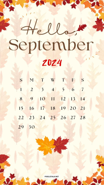 Free download September 2024 Calendar iPhone Wallpaper.