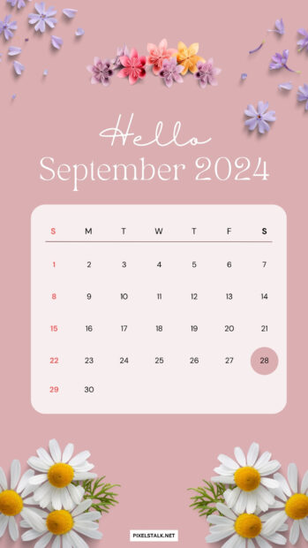 Free download September 2024 Calendar iPhone Wallpaper HD.