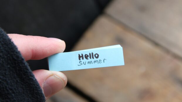 Minimalist Hello Summer text image.