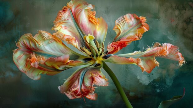 Parrot Tulip fringed petals HD wallpaper free download.