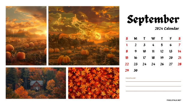 September 2024 Calendar 4K UHD Wallpaper.