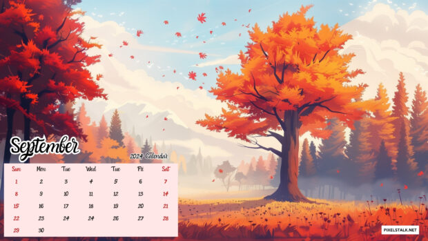 September 2024 Calendar Desktop Picture.