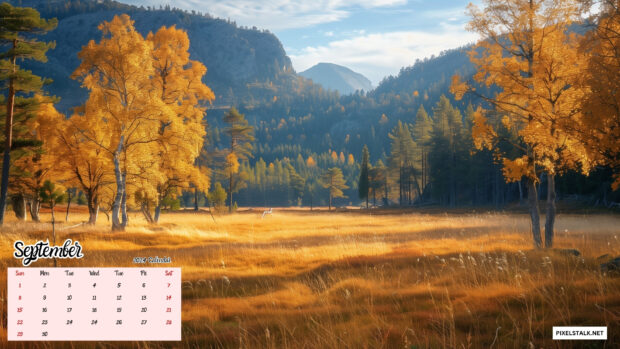 September 2024 Calendar Desktop Wallpaper HD PC.