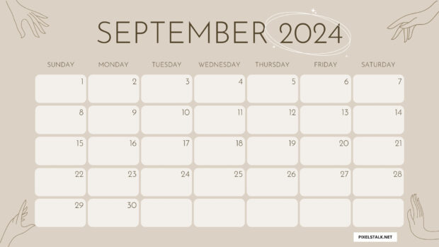 September 2024 Calendar Digital Backgrounds.
