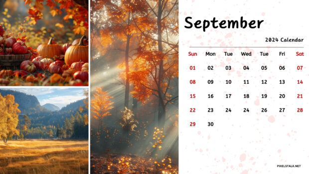 September 2024 Calendar Fall Backgrounds High Resolution.