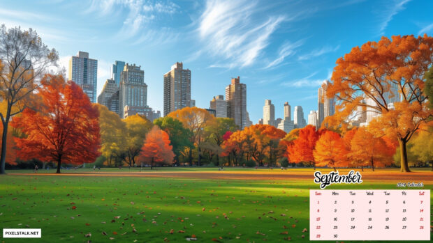 September 2024 Calendar Live Desktop Background.