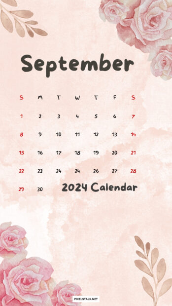 September 2024 Calendar iPhone Desktop Wallpaper 1080x1920.
