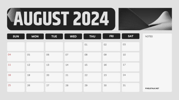 Simple August 2024 Calendar Background (3).