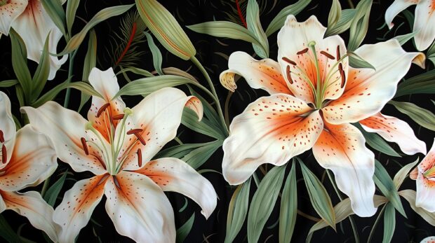Summer Oriental lilies wallpaper.